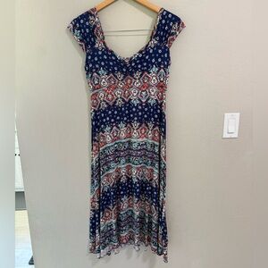 Michele’s by BUHO Santa Fe Boho Print Midi Dress - Size M
